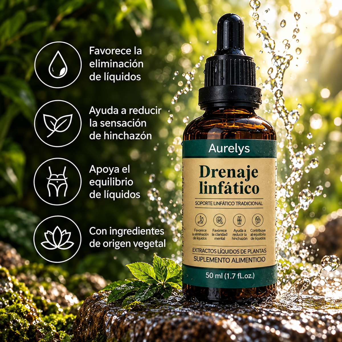 Beneficios del Drenaje Linfático Aurelys: eliminación de líquidos, menos hinchazón e ingredientes de origen vegetal